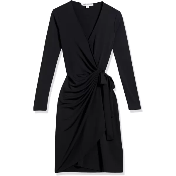 Amazon Essentials Womens Long Sleeve Classic Wrap Dress Available in Plus SizeBlack