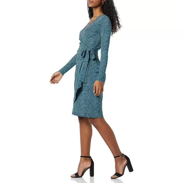 Amazon Essentials Womens Long Sleeve Classic Wrap Dress Available in Plus SizeBlue Dots