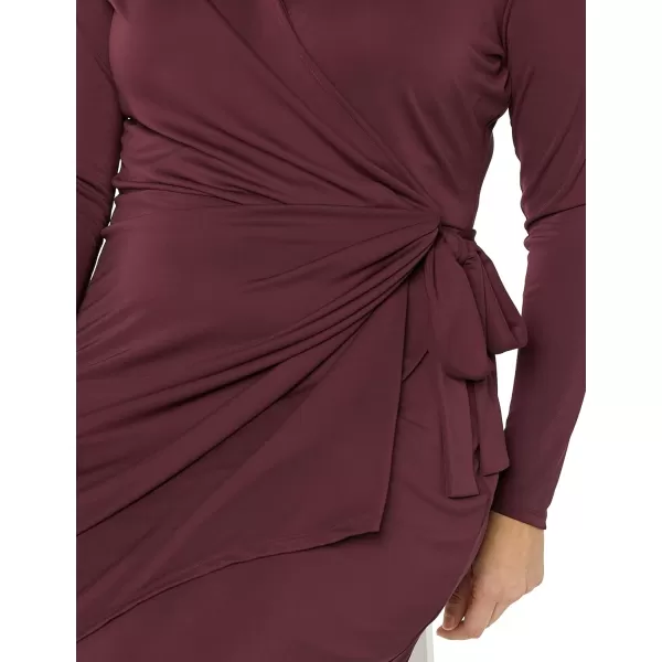 Amazon Essentials Womens Long Sleeve Classic Wrap Dress Available in Plus SizeBurgundy