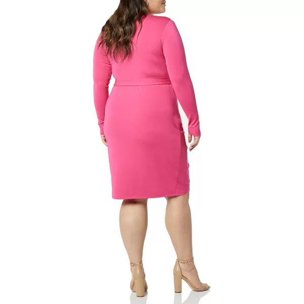 Amazon Essentials Womens Long Sleeve Classic Wrap Dress Available in Plus SizeDark Pink