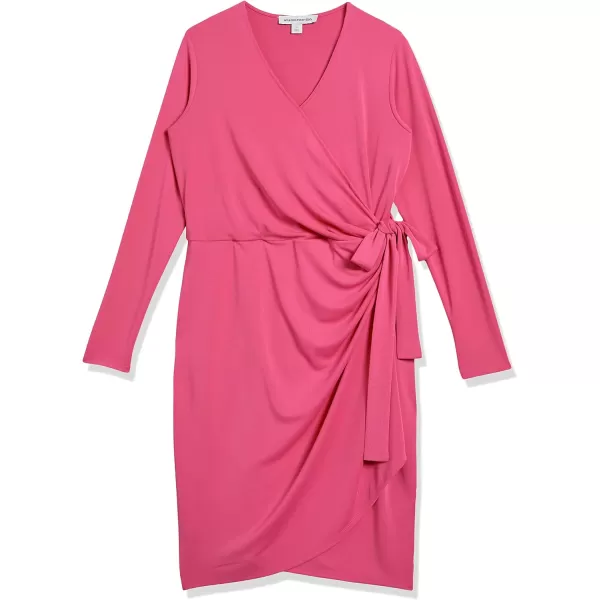 Amazon Essentials Womens Long Sleeve Classic Wrap Dress Available in Plus SizeDark Pink