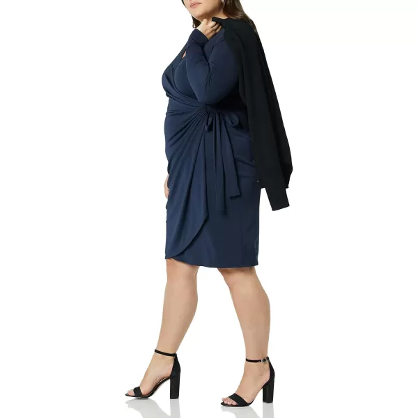 Amazon Essentials Womens Long Sleeve Classic Wrap Dress Available in Plus SizeNavy