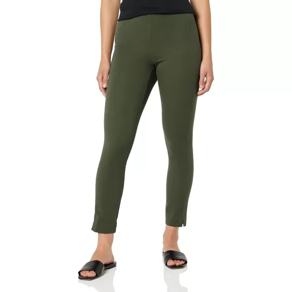 Amazon Essentials Womens SlimFit BiStretch Side Zip Ankle PantDark Green