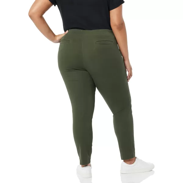 Amazon Essentials Womens SlimFit BiStretch Side Zip Ankle PantDark Green