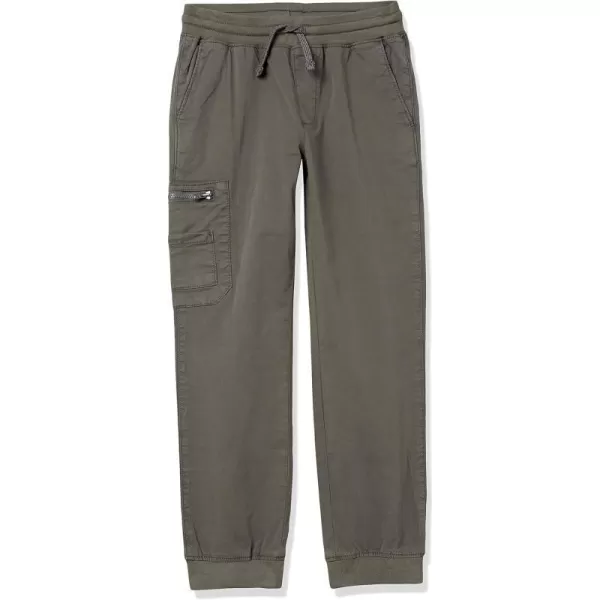 Amazon Essentials Boys Woven ZipPocket Cargo Jogger PantsGrey