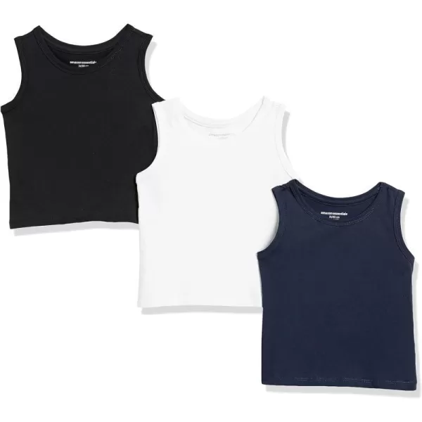 Amazon Essentials Boys and Toddlers Sleeveless Tank Tops Multipacks3 BlackWhiteNavy