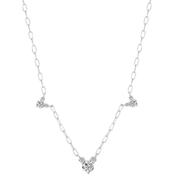 Amazon Essentials Disney Plated Cubic Zirconia Mickey Mouse NecklaceMickey Mouse Silver 16  2