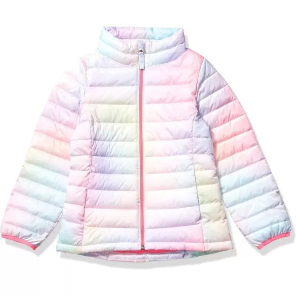 Amazon Essentials Girls and Toddlers Lightweight WaterResistant Packable Mock Puffer JacketPink Ombre