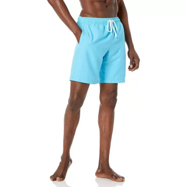 Amazon Essentials Mens 9 QuickDry Swim TrunkAqua Blue