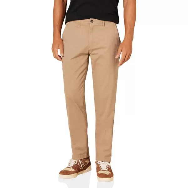 Amazon Essentials Mens AthleticFit Casual Stretch Chino Pant Available in Big amp TallDark Khaki Brown