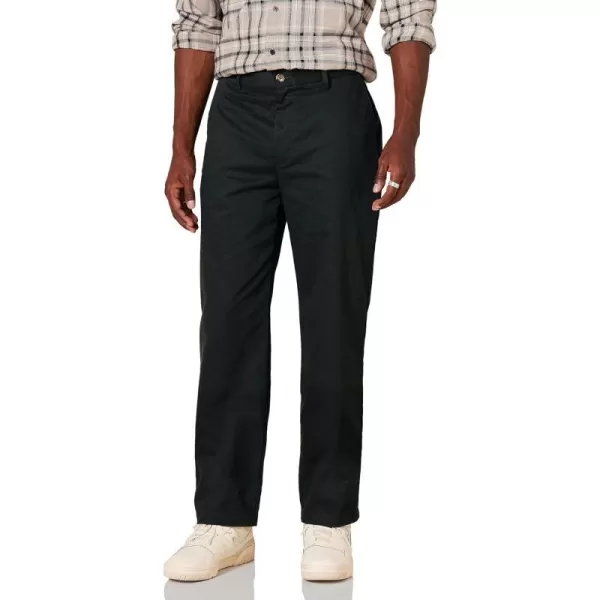 Amazon Essentials Mens ClassicFit WrinkleResistant FlatFront Chino Pant Available in Big  TallBlack