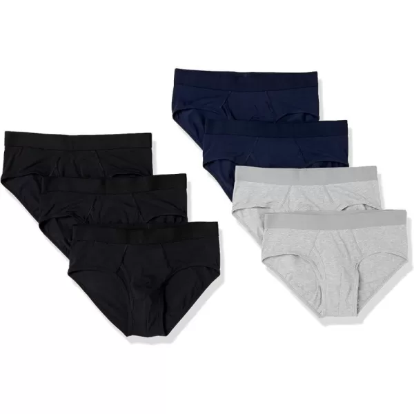 Amazon Essentials Mens Cotton Jersey Brief Available in Big amp Tall Pack of 7BlackNavyGrey Heather