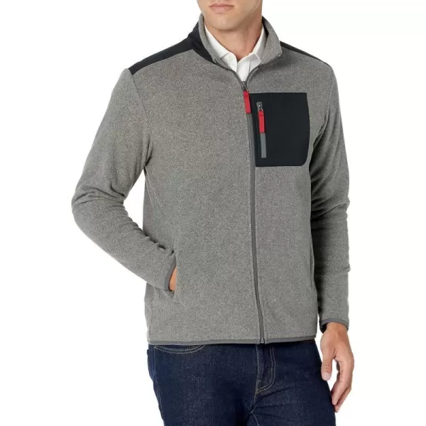 Amazon Essentials Mens FullZip Polar Fleece Jacket Available in Big amp TallPolyester Black Charcoal Heather Color Block