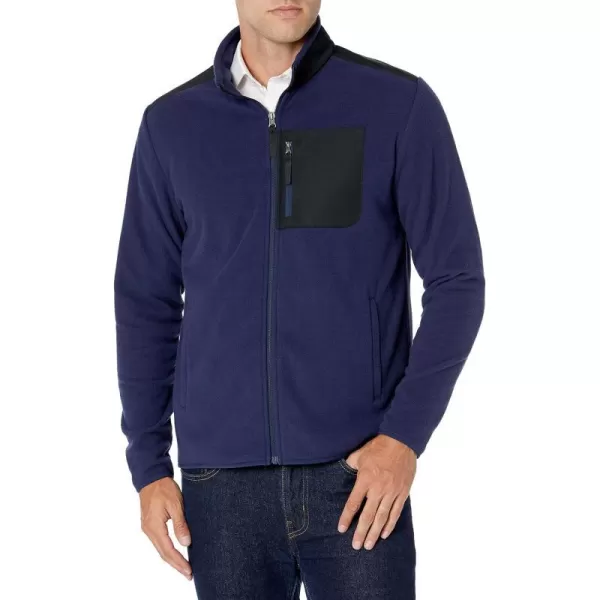 Amazon Essentials Mens FullZip Polar Fleece Jacket Available in Big amp TallPolyester Black Navy Color Block