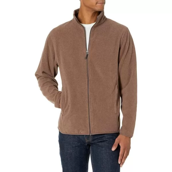 Amazon Essentials Mens FullZip Polar Fleece Jacket Available in Big amp TallPolyester Brown Heather