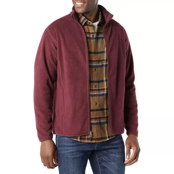 Amazon Essentials Mens FullZip Polar Fleece Jacket Available in Big amp TallPolyester Burgundy