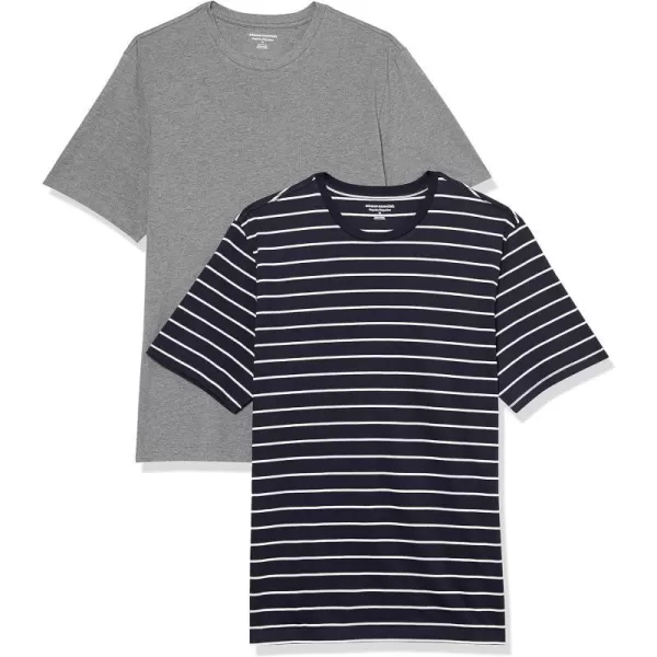 Grey Heather/Navy Stripe