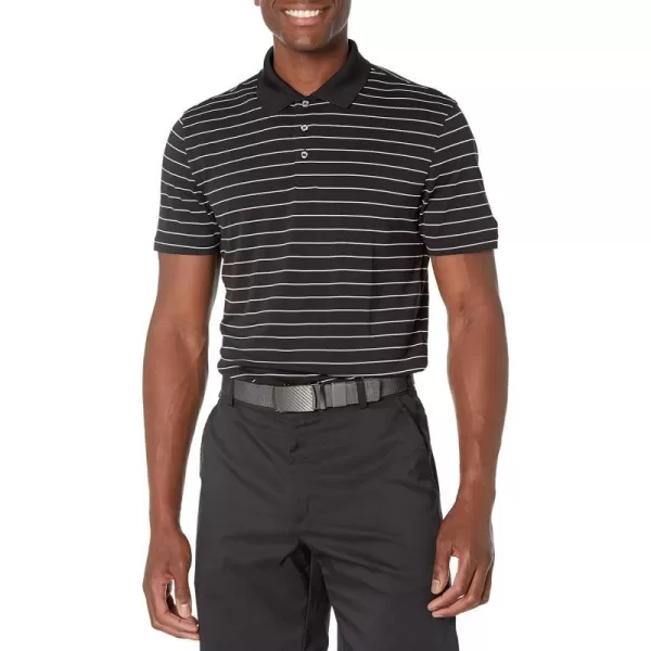 Amazon Essentials Mens SlimFit QuickDry Golf Polo ShirtBlack Stripe