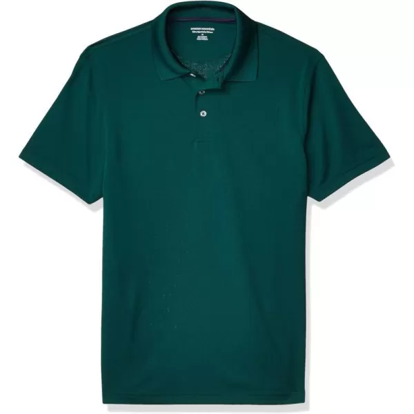 Amazon Essentials Mens SlimFit QuickDry Golf Polo ShirtForest Green