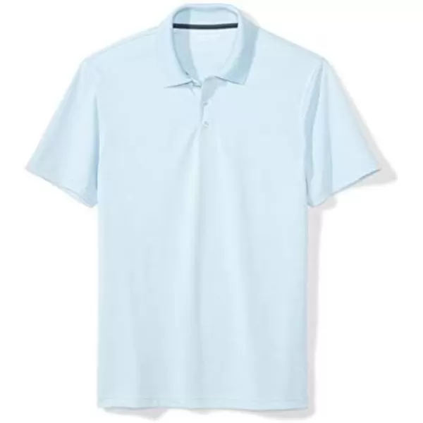 Amazon Essentials Mens SlimFit QuickDry Golf Polo ShirtLight Blue