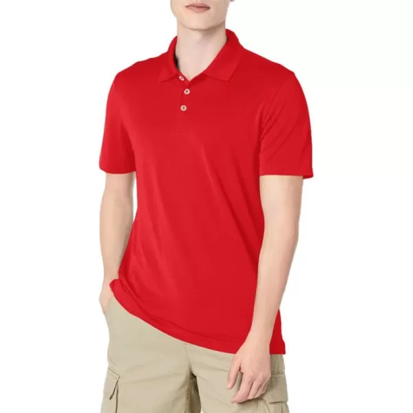 Amazon Essentials Mens SlimFit QuickDry Golf Polo ShirtRed