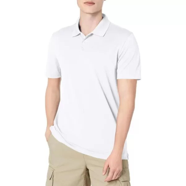 Amazon Essentials Mens SlimFit QuickDry Golf Polo ShirtWhite