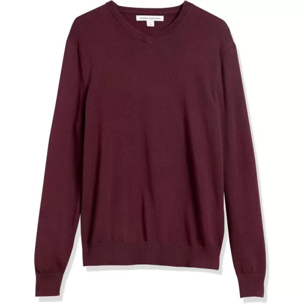 Amazon Essentials Mens VNeck Sweater Available in Big amp TallBurgundy