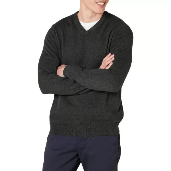 Amazon Essentials Mens VNeck Sweater Available in Big amp TallCharcoal Heather