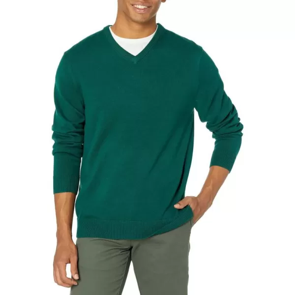 Amazon Essentials Mens VNeck Sweater Available in Big amp TallDark Green