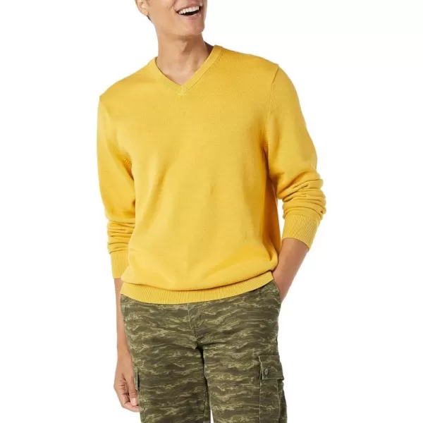 Amazon Essentials Mens VNeck Sweater Available in Big amp TallGold