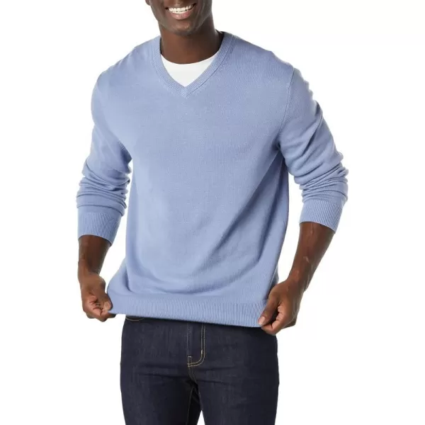 Amazon Essentials Mens VNeck Sweater Available in Big amp TallLight Blue