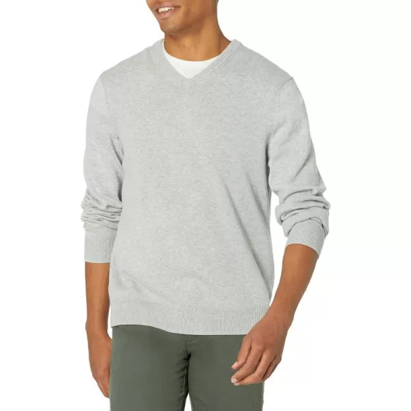 Amazon Essentials Mens VNeck Sweater Available in Big amp TallLight Grey Heather