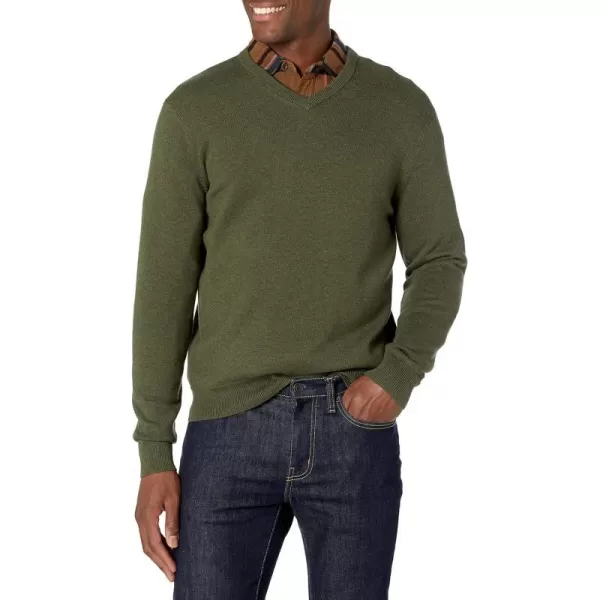 Amazon Essentials Mens VNeck Sweater Available in Big amp TallOlive Heather