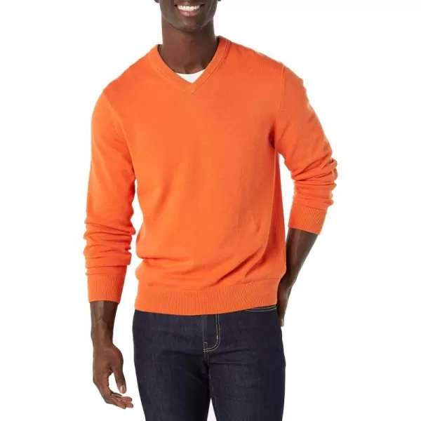 Amazon Essentials Mens VNeck Sweater Available in Big amp TallOrange