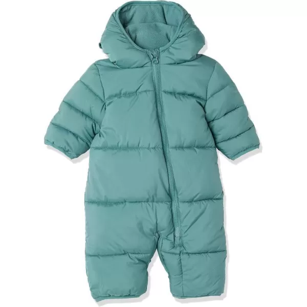 Amazon Essentials Unisex Babies Puffer Bunting SuitDark Sage Green