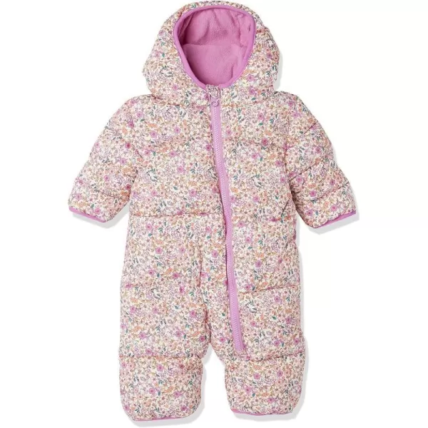 Amazon Essentials Unisex Babies Puffer Bunting SuitIvory Delicate Floral