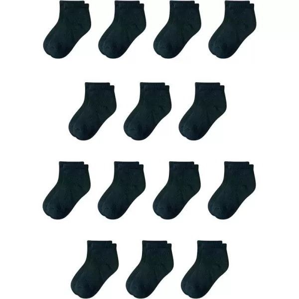 Amazon Essentials Unisex Kids and Toddlers Cotton Ankle Socks 14 PairsBlack