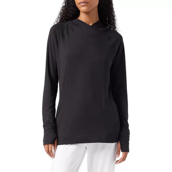 Amazon Essentials Womens Brushed Tech Stretch Popover Hoodie Available in Plus SizeBlack