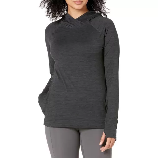 Amazon Essentials Womens Brushed Tech Stretch Popover Hoodie Available in Plus SizeBlackSpace Dye