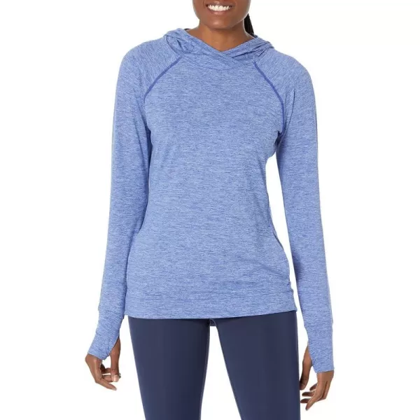 Amazon Essentials Womens Brushed Tech Stretch Popover Hoodie Available in Plus SizeBlue Space Dye