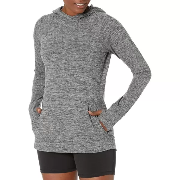 Amazon Essentials Womens Brushed Tech Stretch Popover Hoodie Available in Plus SizeDark Grey Space Dye