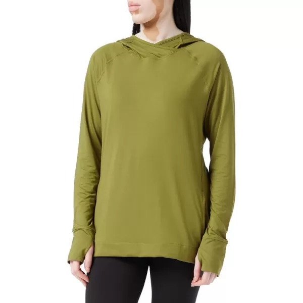 Amazon Essentials Womens Brushed Tech Stretch Popover Hoodie Available in Plus SizeLight Olive