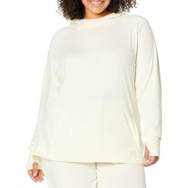 Amazon Essentials Womens Brushed Tech Stretch Popover Hoodie Available in Plus SizeOffwhite