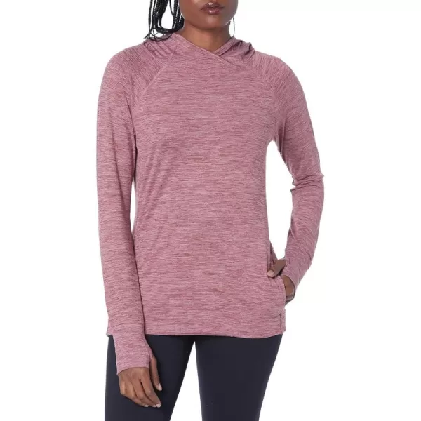 Amazon Essentials Womens Brushed Tech Stretch Popover Hoodie Available in Plus SizePlum Space Dye