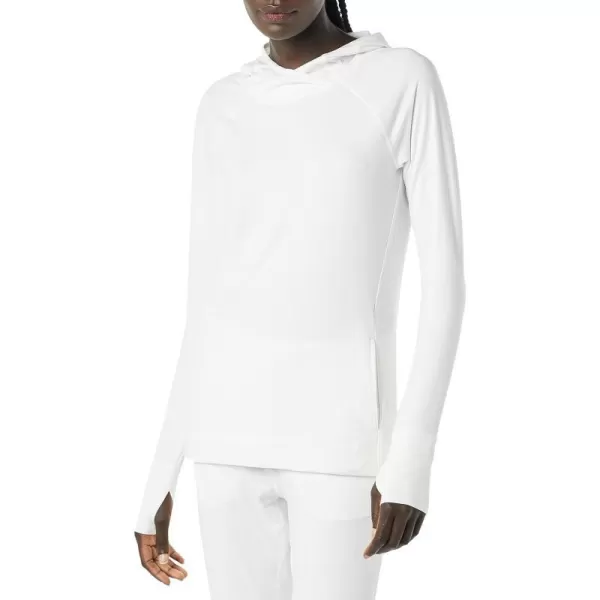 Amazon Essentials Womens Brushed Tech Stretch Popover Hoodie Available in Plus SizeWhite