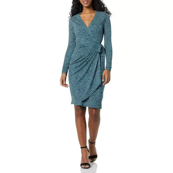 Amazon Essentials Womens Long Sleeve Classic Wrap Dress Available in Plus SizeBlue Dots