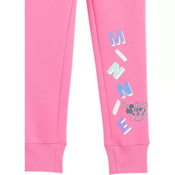 Amazon Essentials Disney  Marvel  Star Wars  Frozen  Princess Girls and Toddlers Fleece Jogger Sweatpants Pack of 2Blue Mickey RainbowsPink Minnie