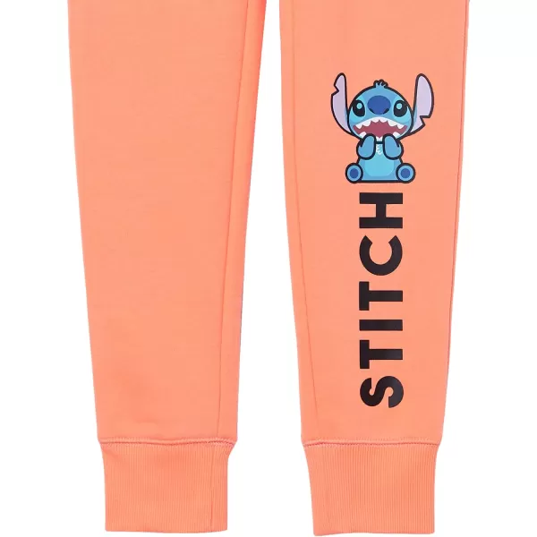 Amazon Essentials Disney  Marvel  Star Wars  Frozen  Princess Girls and Toddlers Fleece Jogger Sweatpants Pack of 2Blue StitchOrange