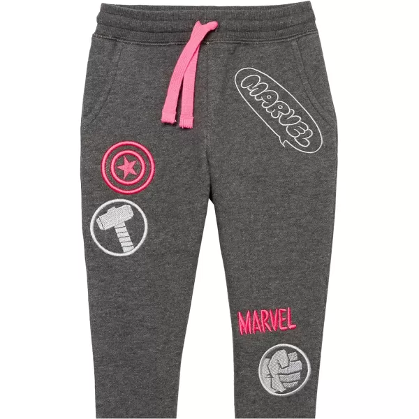 Amazon Essentials Disney  Marvel  Star Wars  Frozen  Princess Girls and Toddlers Fleece Jogger Sweatpants Pack of 2PinkMarvel Spiderman