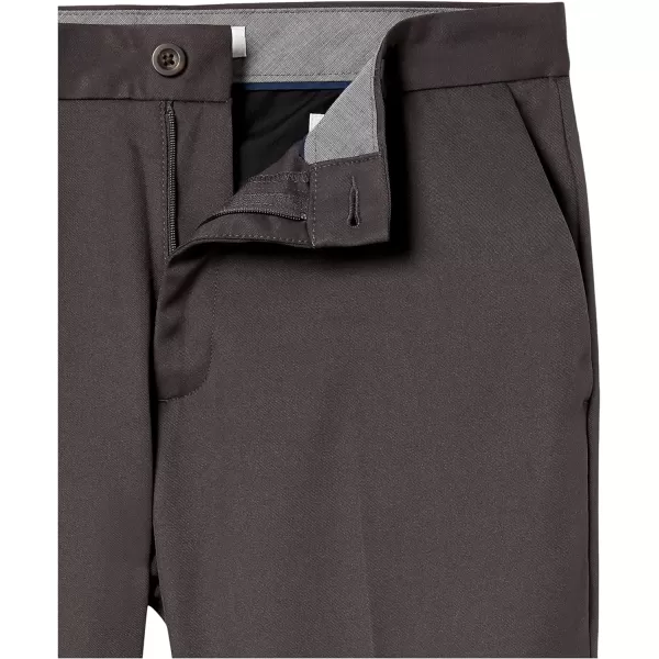 Amazon Essentials Mens ClassicFit ExpandableWaist FlatFront Dress PantPolyester Dark Grey